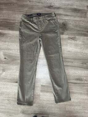 NYDJ Sheri Slim Size 6 Olive Green 88% cotton Pants